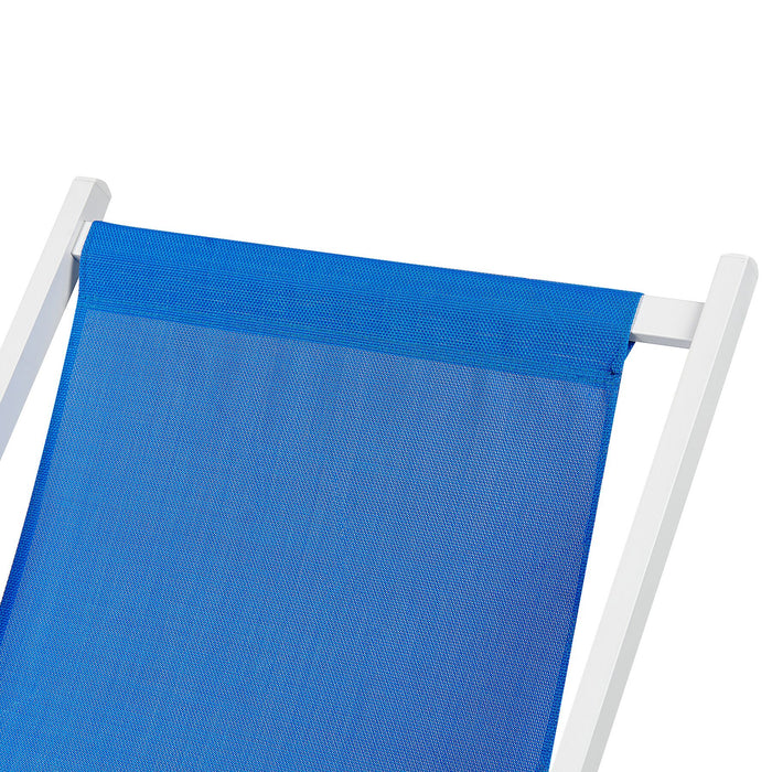 Beliani - LOCRI II - Ligstoel - Blauw - Synthetisch materiaal