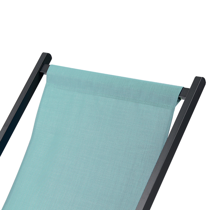 Beliani - LOCRI II - Ligstoel - Turquoise - Synthetisch materiaal