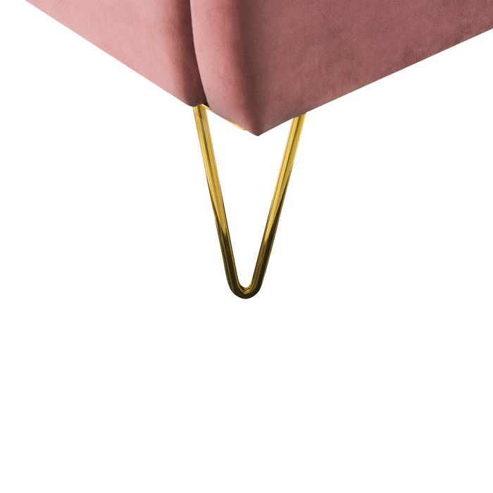 Beliani - AMBILLOU - Tweepersoonsbed - Roze - 180 x 200 cm - Fluweel