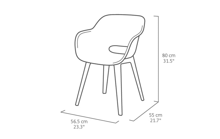 Keter Akola Tuinstoelen - 2 stuks -56.5x55x80cm - Blauw