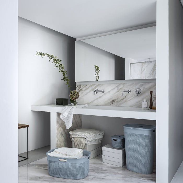 Curver Filo Wasmand met deksel 55L - 2 stuks - Blauw|Grijs