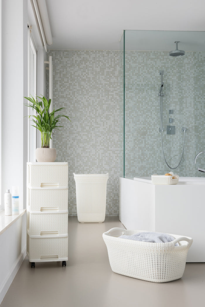 Curver Knit Wasmand - 40 l - set van 2 - Oasis white