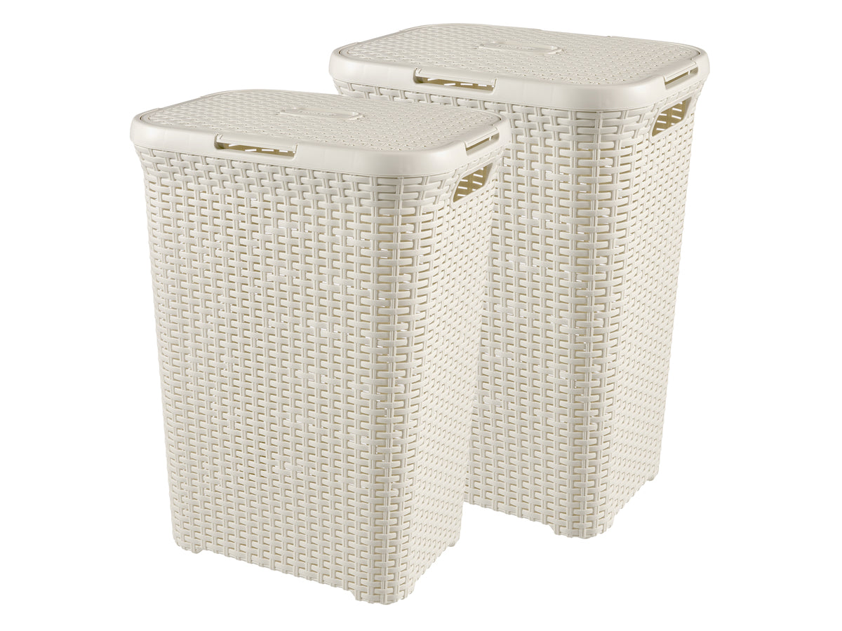 Curver Style Wasmand met Deksel - 60L - 2 stuks - Wit