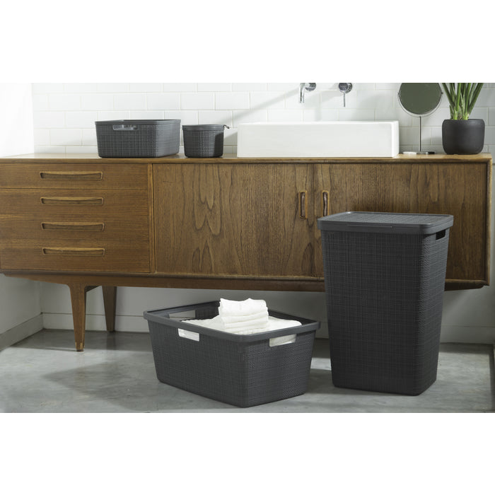 Curver Jute Wasmand 46L - 2 stuks - Donkergrijs