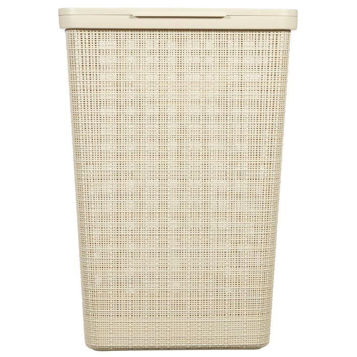 Curver Jute Wasmand met deksel 58L - 2 stuks - Gebroken Wit