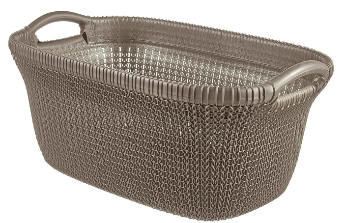 Curver Knit Wasmand met deksel 57L + Wasmand 40L - Bruin