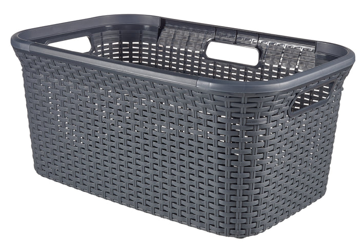 Curver Style Wasmand met Deksel 40L + Wasmand 45L - Antraciet