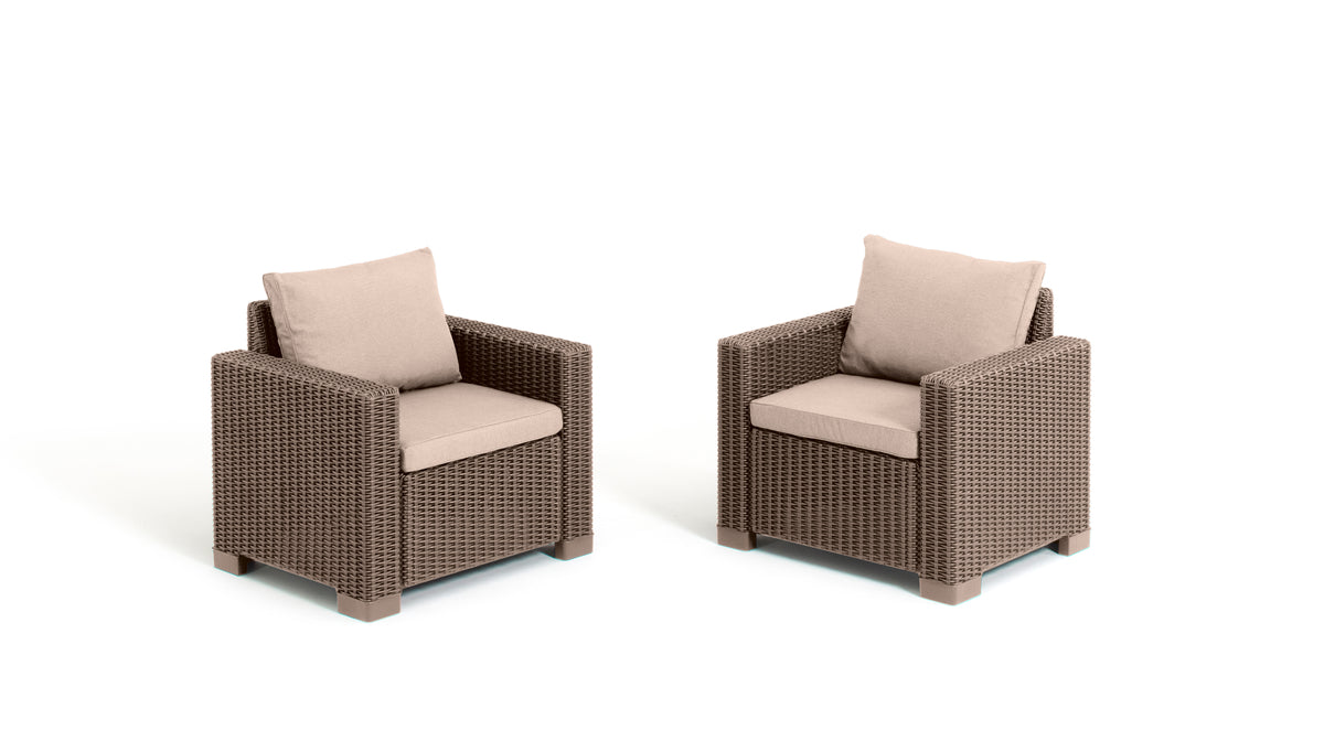 Allibert California Tuinstoel - 2 stuks - Cappuccino