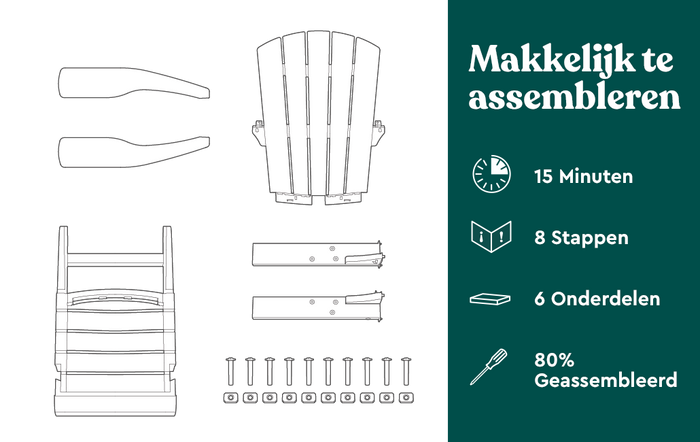 Keter Troy Adirondack Tuinstoel - set van 2 - 85x80x96.5cm - Wit