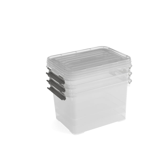 Curver Handy+ Opbergbox - 20L - 3 stuks - Transparant met deksel