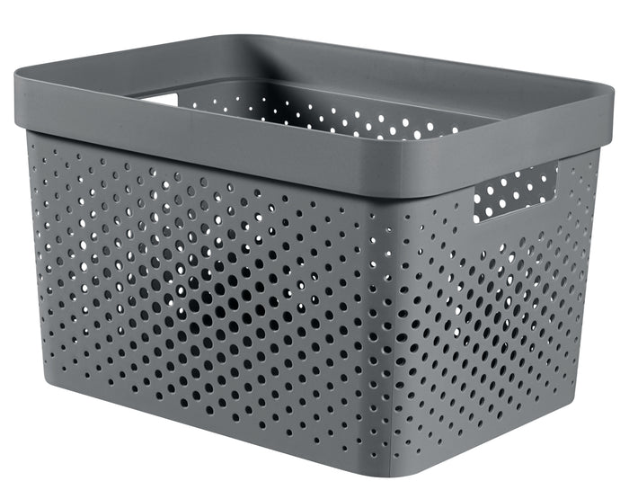 Curver Infinity Recycled Dots Opbergbox - 17L - 3 stuks - Grijs