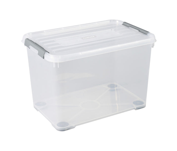 Curver Handy+ Opbergbox - 65L - 2 stuks - Transparant met deksel