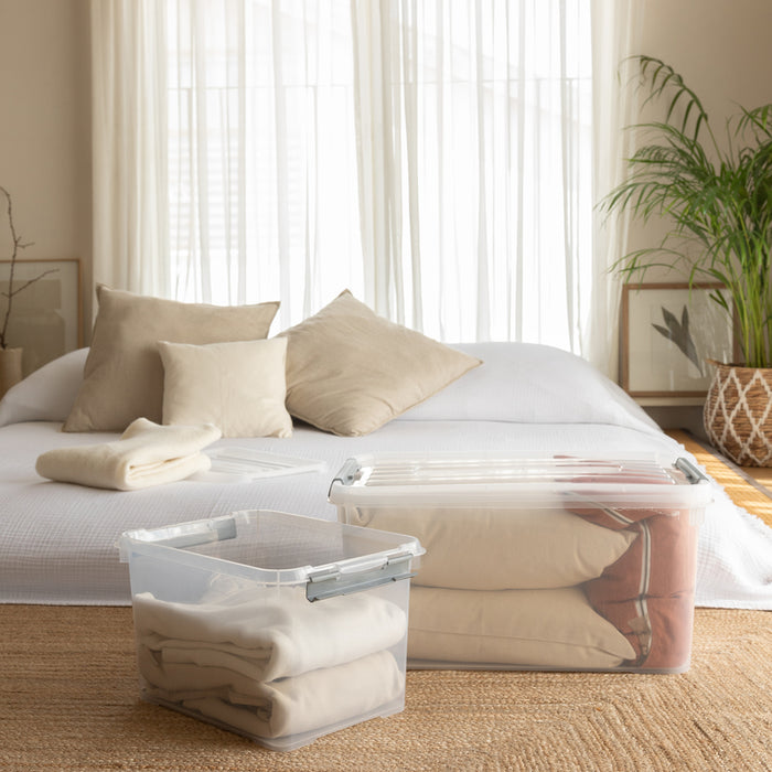 Curver Handy+ Opbergbox - 50L - 2 stuks - Transparant met deksel