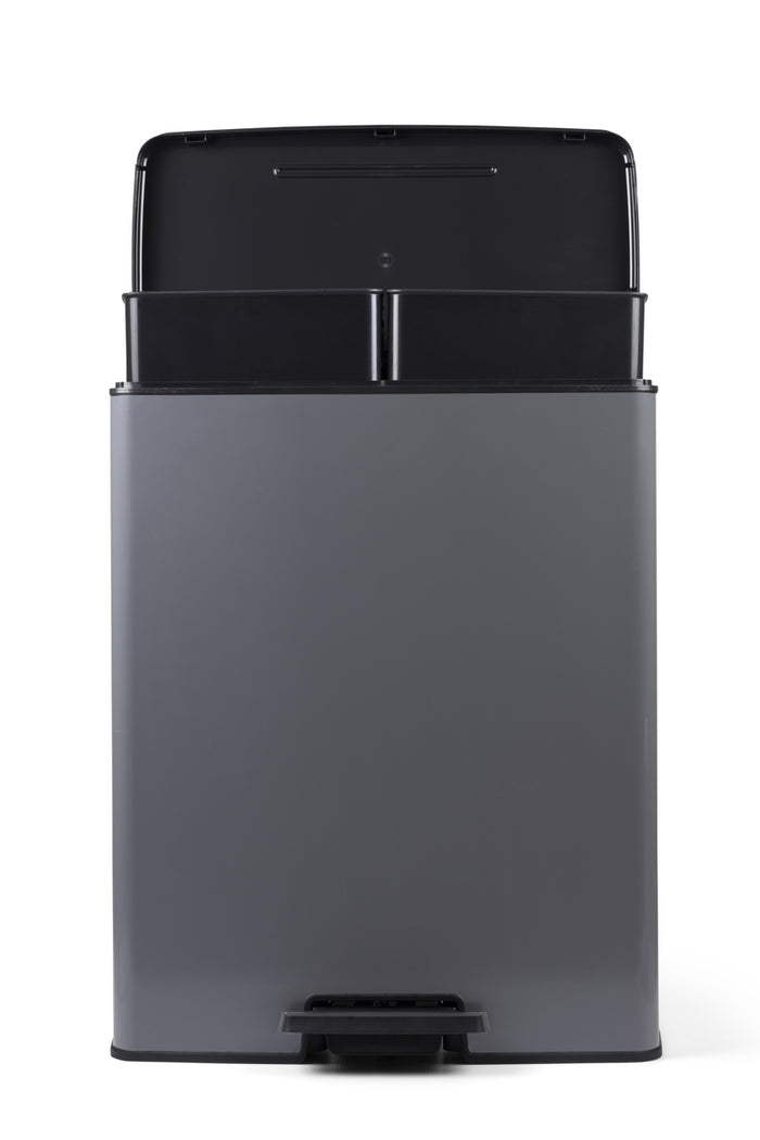 Curver Decobin Duo Prullenbak - 26L+26L - Rechthoekig - Cool Grey