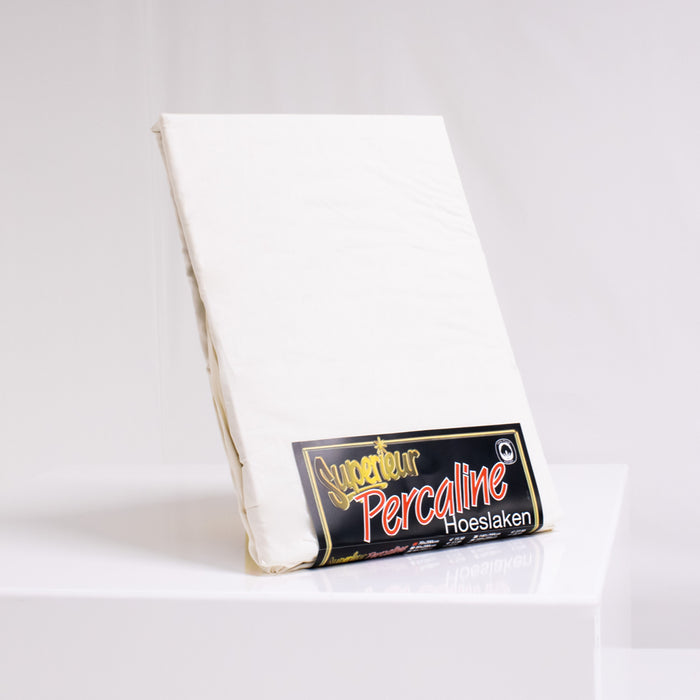 Superieur Creme Percaline Katoenen Hoeslaken 140x200cm