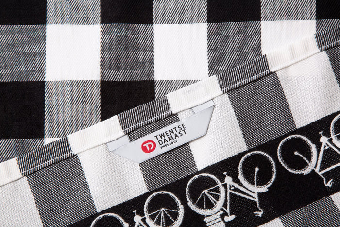 Twentse Damast Theedoekenset - 6 stuks - Koe Zwart