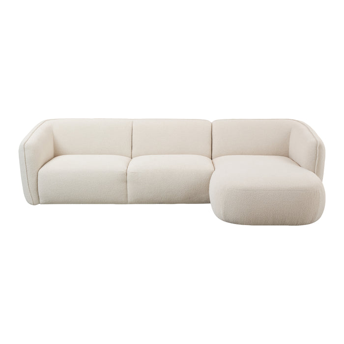 by fonQ Soft Hoekbank met Chaise Longue Rechts - Bouclé - Crème