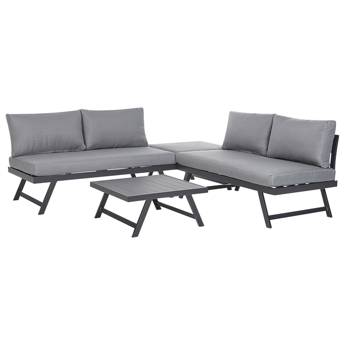 Beliani - COCCORINO - Tuinset - Grijs - Aluminium