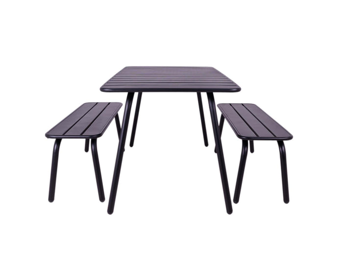 Metalen picknickset Max 150 cm zwart  3-delig