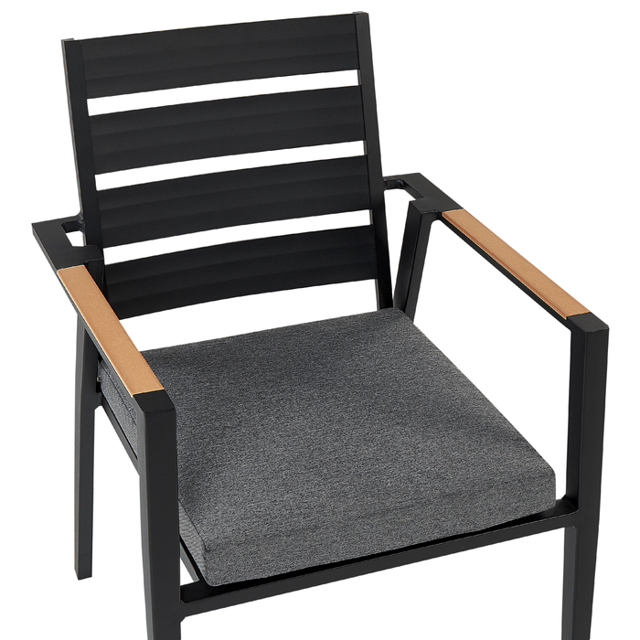 Beliani - TAVIANO - Tuinstoel set van 6 - Zwart - Aluminium