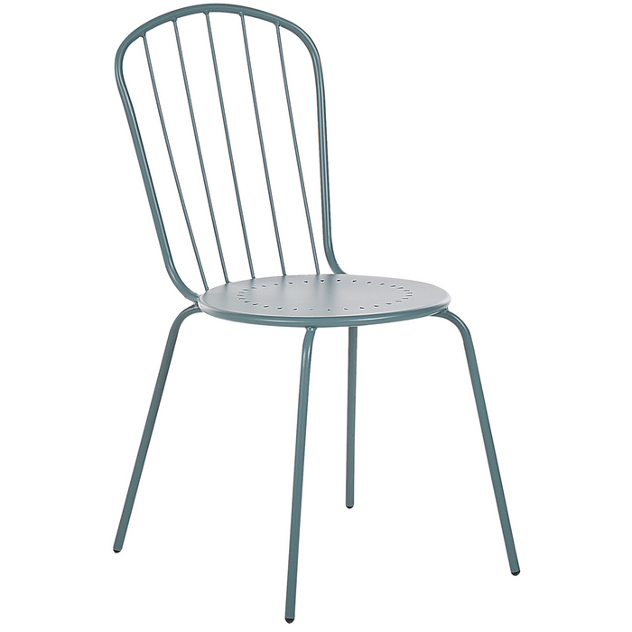 Beliani - CALVI - Tuinstoel set van 4 - Blauw - Staal