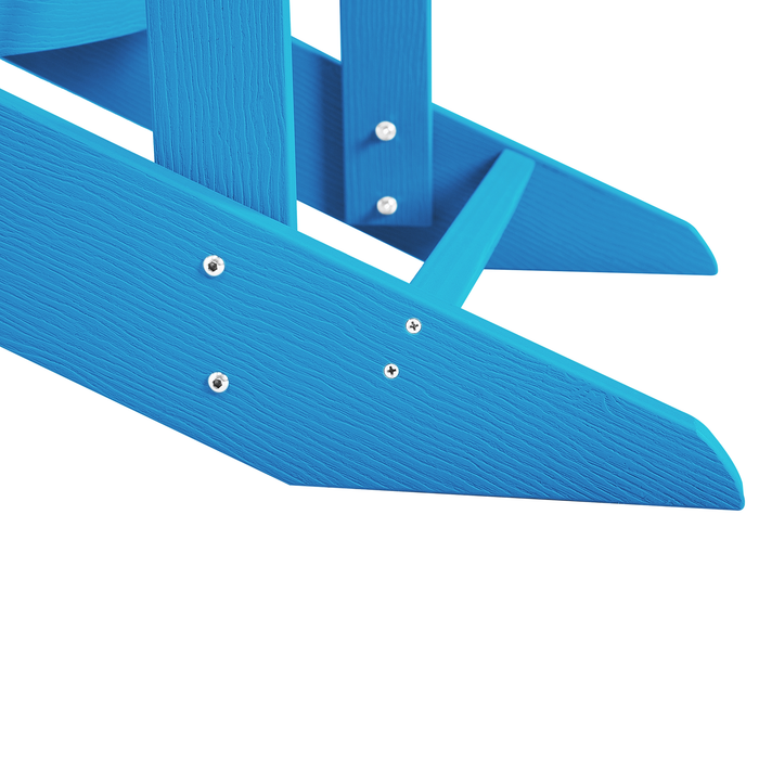 Beliani - ADIRONDACK - Tuinstoel met voetenbank - Blauw - Kunsthout