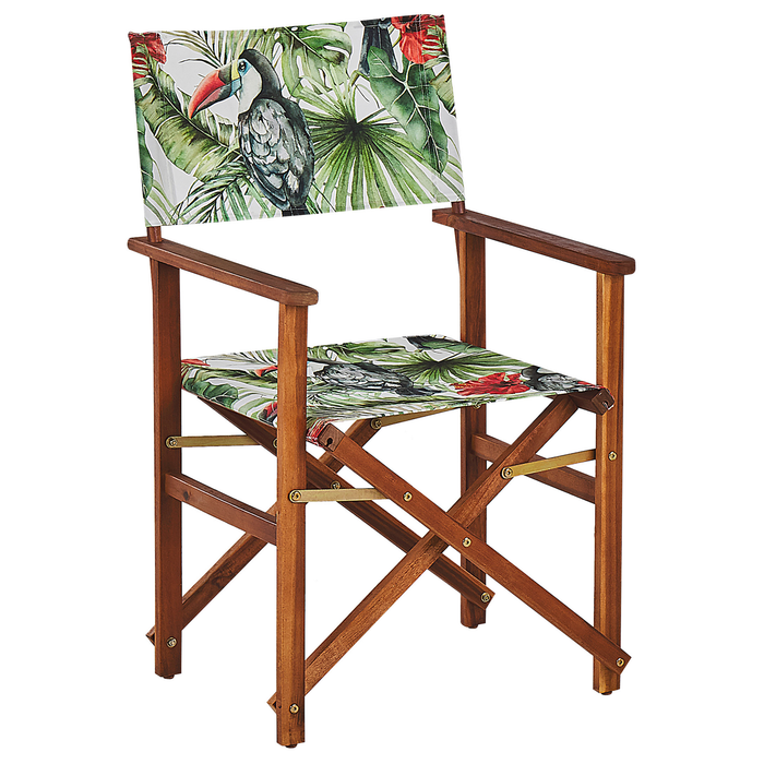 Beliani - CINE - Tuinstoel set van 2 - Groen|Wit|Toekan - Polyester