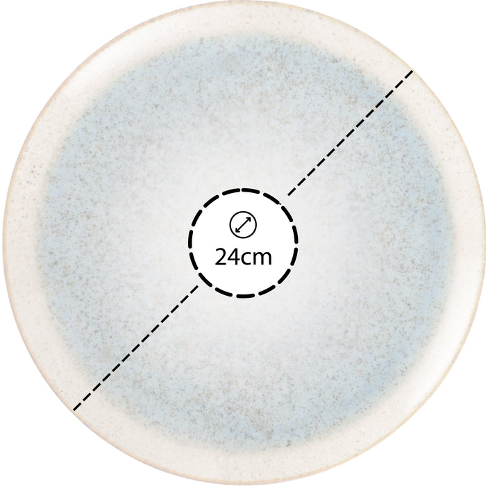 Hazel & Bos Juntos Turquesa ontbijtbord - 24 cm - 6 stuks - porselein