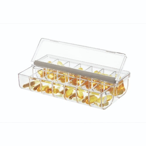 Medicijnendoosje, 16.5 x 9.5 x 3.8 cm, Kunststof, Transparant - iDesig