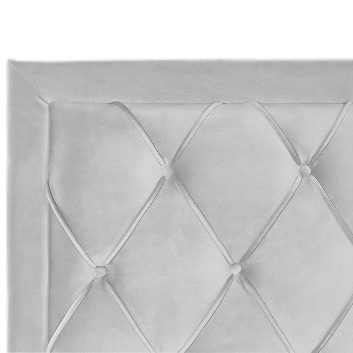 Beliani-LIEVIN-Bed met opbergruimte-Lichtgrijs-180 x 200 cm-Fluweel