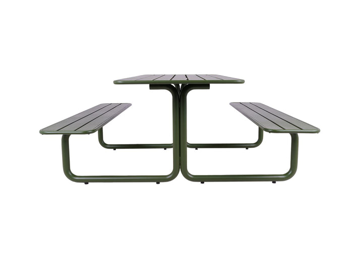 Metalen picknicktafel Max olijfgroen