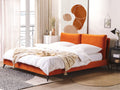 Beliani - MELLE - Tweepersoonsbed - Oranje - 180 x 200 cm - Fluweel