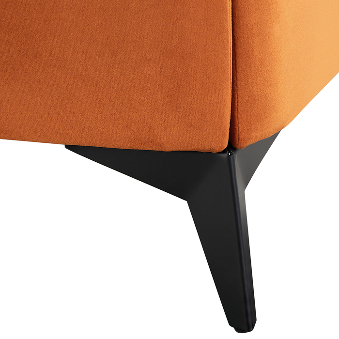 Beliani - MELLE - Tweepersoonsbed - Oranje - 180 x 200 cm - Fluweel