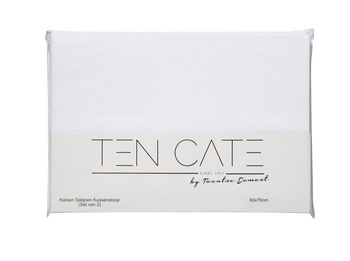 Ten Cate Katoensatijnen Kussenslopen (2 stuks) - 60x70 cm - Wit