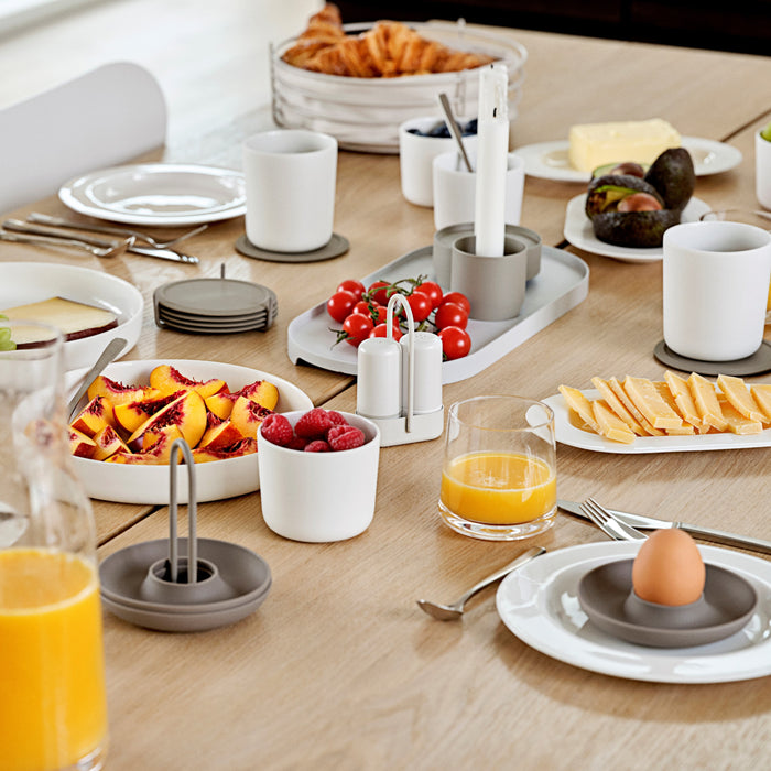 Zone Denmark Singles Eierdop met Houder 4 st. - Taupe