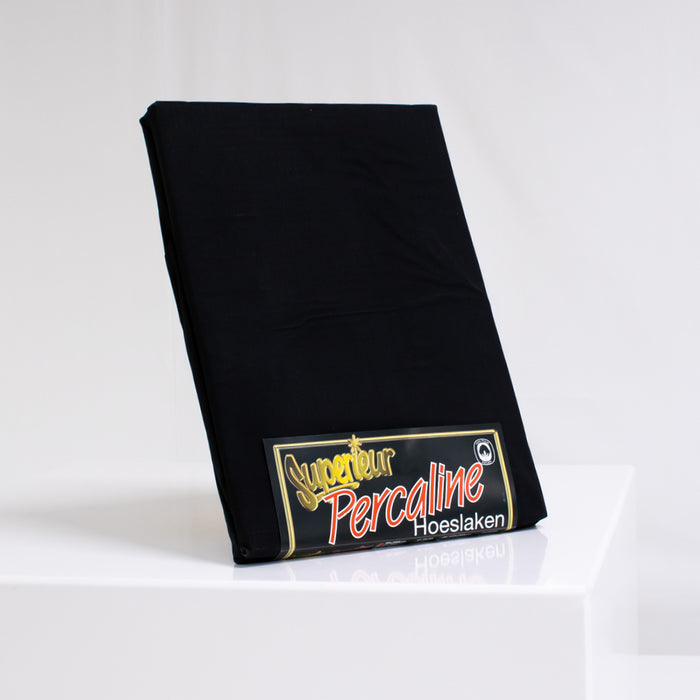 Superieur Zwart Percaline Katoenen Hoeslaken 180x200cm