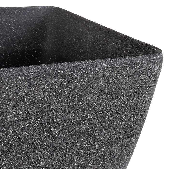 Beliani - ZELI - Bloempot set van 2 - Donkergrijs - 42 cm - Stenenmix