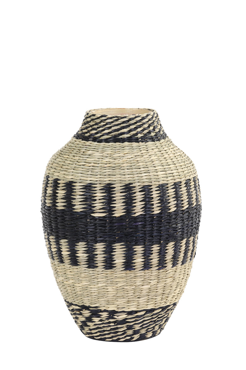 Light&living Vaas deco Ø24x40 cm WAIPORI zwart+naturel