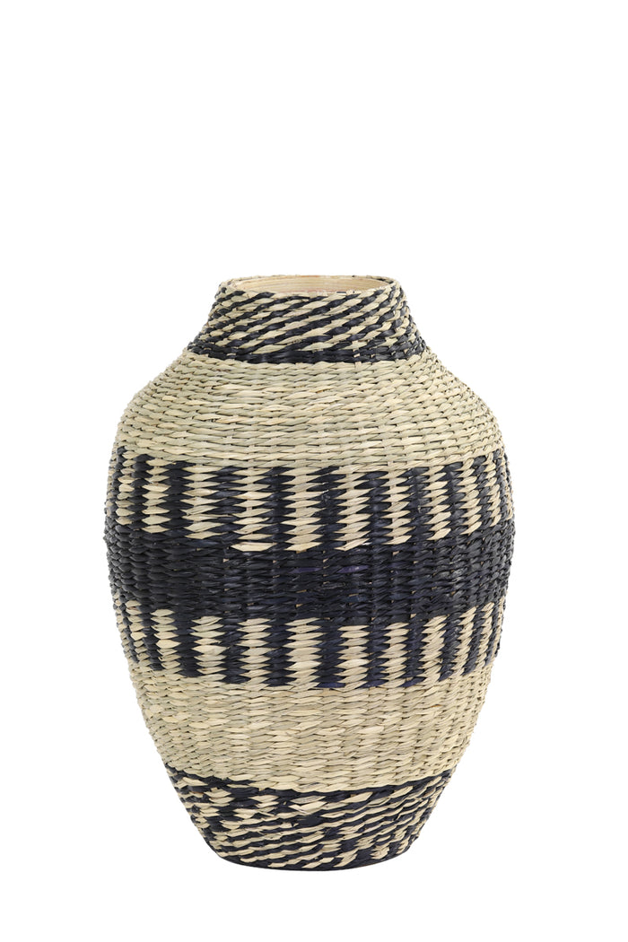 Light&living Vaas deco Ø24x40 cm WAIPORI zwart+naturel