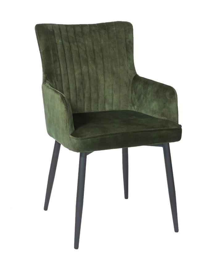 Furntastik Lomellina Eetkamerstoel, Vintage Velvet, groen