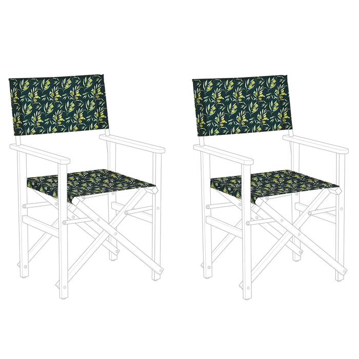 Beliani - CINE - Ligstoel doek set van 2 - Donkergroen - Polyester