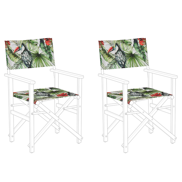 Beliani - CINE - Ligstoel doek set van 2 - Multicolor - Polyester