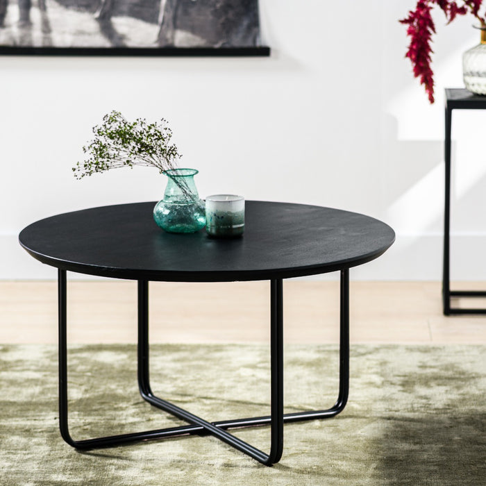 Furntastik Aljezur Salontafel rond, 75 cm, zwart
