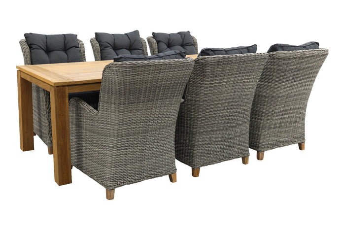 VDG Torino Paloma Grey|Rome brown 240 cm. tuinset - 7-delig