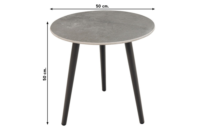 VDG Brasilia bijzettafel 50 cm. - Antraciet - Ceramic