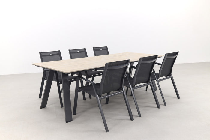 Hartman Napoli stapelbaar|Nevada 240x100 cm. tuinset