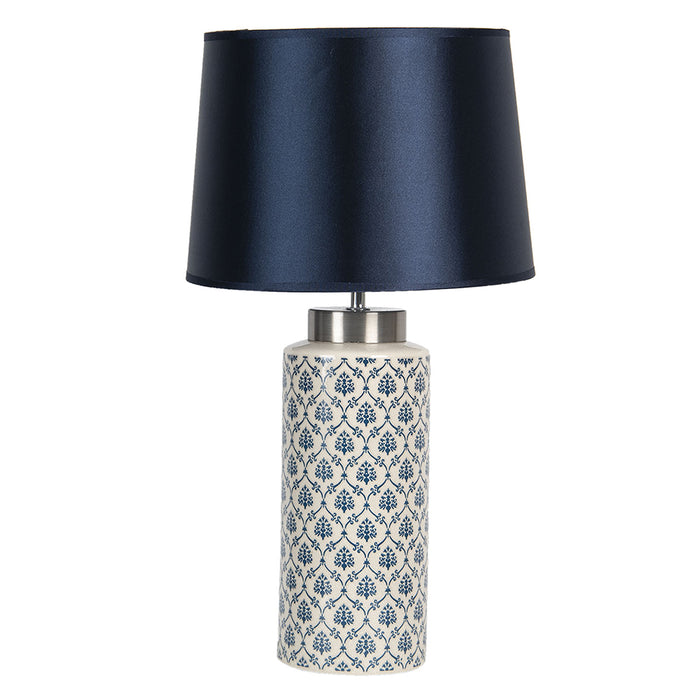 Clayre & Eef Tafellamp  Ø 28x51 cm E27|max 1x60W Blauw Keramiek Rond