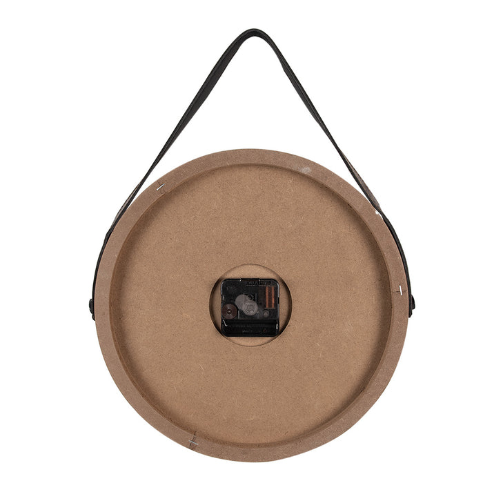Clayre & Eef Wandklok Ø 30 cm Bruin MDF