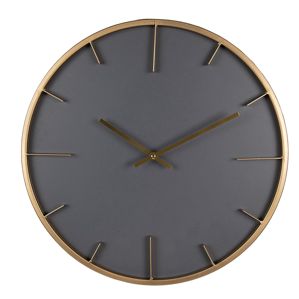 Clayre & Eef Wandklok Ø 45 cm Grijs MDF