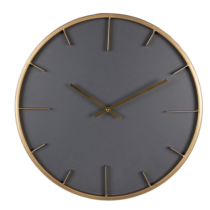 Clayre & Eef Wandklok Ø 45 cm Grijs MDF